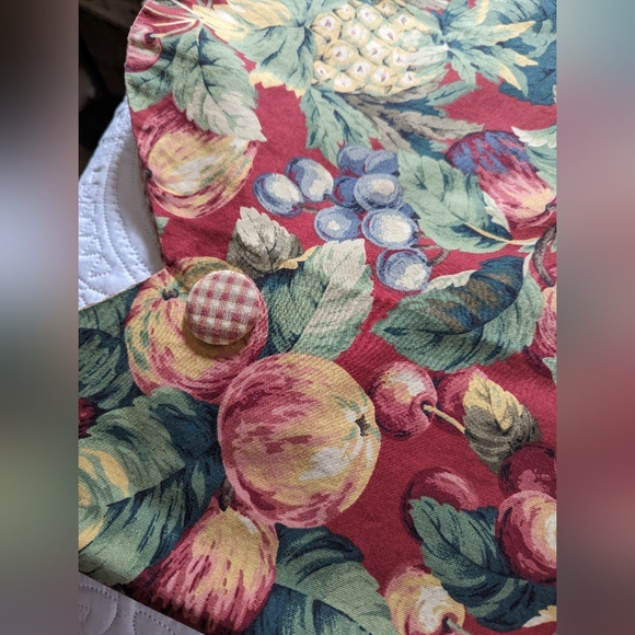 Custom valance/curtain fold over style floral fruit - Picture 5 of 6